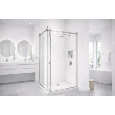 ACOMS90BS Compact 90º Pivot Slider Kit in Brushed Stainless