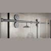 ACRES78BS Crescent Brushed Stainless Steel Single Round Bar Sliding Door System - Crescent and Clearwater Types CRES78BS CRE78BS CW78BS