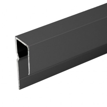 AJ645MBL for 1/4" Mirror and Glass Standard Aluminum 144" Upper J-Channel in Matte Black