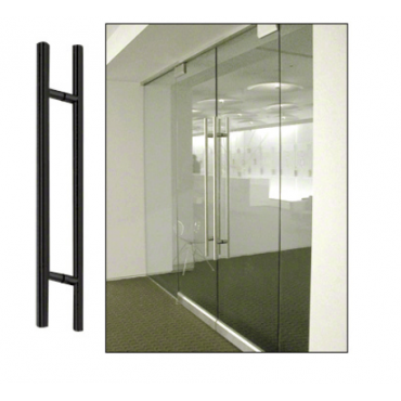 ALH12CTC18MBL 18" Ladder Pull With 12" Center To Center Posts in Matte Black