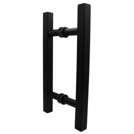 ASL6X6MBL 10" Ladder Style Square Back-To-Back Pull Handle 6" CTC in Matte Black