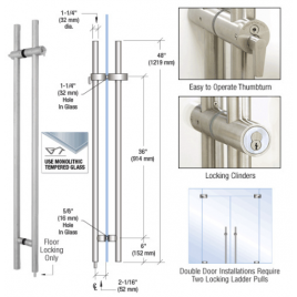 ALLH48BS 48" Locking Ladder Pull in Brushed Stainless