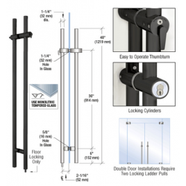 ALLH48MBL 48" Locking Ladder Pull in Matte Black