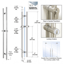 ALLH60BS 60" Locking Ladder Pull in Brushed Stainless