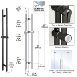 ALLH60MBL 60" Locking Ladder Pull in Matte Black