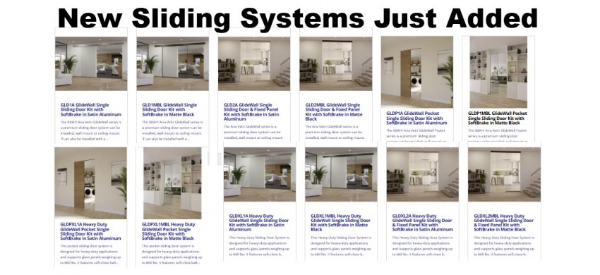 New Sliding Systems Just Added
