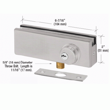 BB205BS Brushed Stainless Patch Lock for 3/8" to 1/2" Glass AMR205BS Series