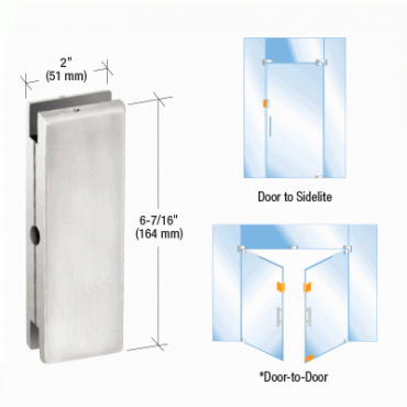 BB206BS Brushed Stainless Sidelite or Glass Door Mounted Keeper for 3/8" to 1/2" Glass AMR206BS Series BB206BS Brushed Stainless Sidelite or Glass Door Mounted Keeper for 3/8" to 1/2" Glass AMR206BS Series