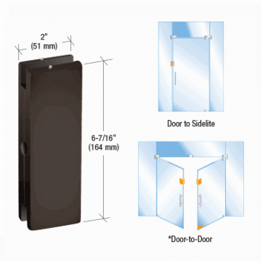 BB206DU Dark Bronze Sidelite or Glass Door Mounted Keeper for 3/8" to 1/2" Glass AMR206DU Series
