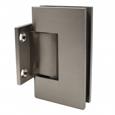 S074BN Georgian Brushed Nickel Square Wall Mounted Hinge - Short Back Plate - Geneva GEN074BN Series