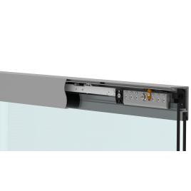 MID2A BBAHI Glide Wall Slider Kit Single Sliding Door With Fixed Panel and Softbrake in Aluminum Finish - CRL6951 Series