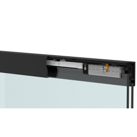 MID2MBL BBAHI Glide Wall Slider Kit Single Sliding Door With Fixed Panel and Softbrake in Matte Black Finish - CRL6951 Series
