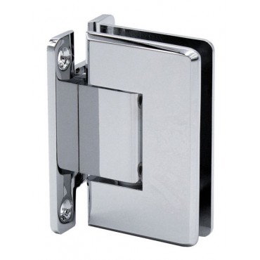 R037CH Chrome Rounded Wall Mounted Hinge - Split Back Plate - Pinnacle 037 P1N037CH Series