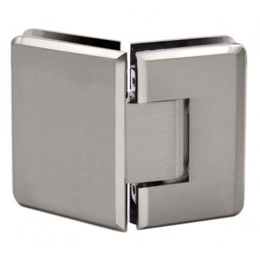 R045BN Brushed Nickel Rounded 135 Degree Glass-to-Glass Hinge - Pinnacle P1N045BN Series