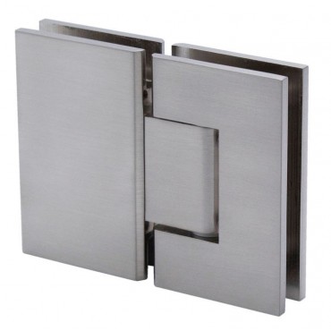 S180BN Brushed Nickel Square 180 Degree Glass-to-Glass Hinge - Geneva GEN180BN Series