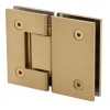 S180SB Satin Brass Square 180 Degree Glass-to-Glass Hinge - Geneva GEN180SB Series