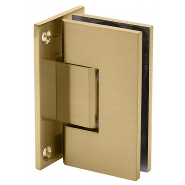 V037SB Satin Brass Square Heavy Duty Wall Mounted Hinge - Full Back Plate - Vienna V1E037SB Series