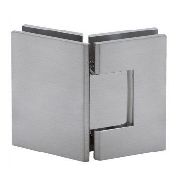 S045BN Brushed Nickel Square 135 Degree Glass-to-Glass Hinge - Geneva GEN045BN Series