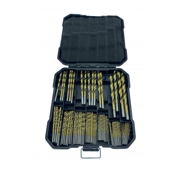 100 Piece Titanium H.S. Steel Drill Bit Set