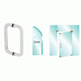 C18X18A Satin Anodized 18" Back-to-Back Glass Mounted Standard Pull Handle CM18X18 Series