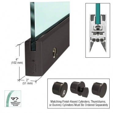 CAM4SDU12SL Black Bronze Anodized Link Hardware 4’’ Door Rail 37-3/4’’ Long With Lock
