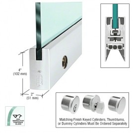 CAM4SSA12SL Satin Anodized Link Hardware 4’’ Door Rail 37-3/4’’ Long With Lock