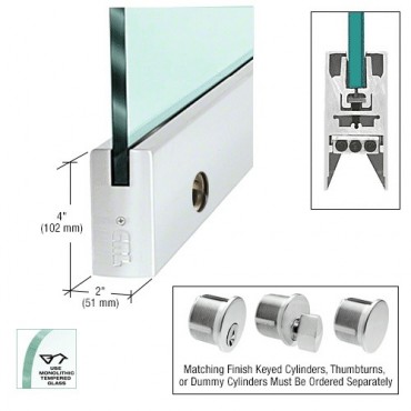 DR12SACL Satin Anodized Link Hardware 4’’ Door Rail 41’’ Long With Lock