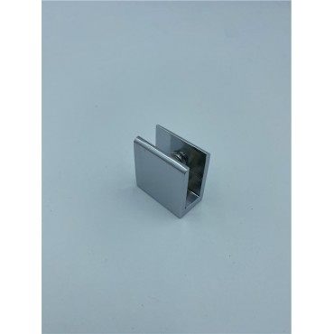 GCSSQCH Chrome Square Style Fixed Panel U-Clamp for 3/8" Glass FA10CH