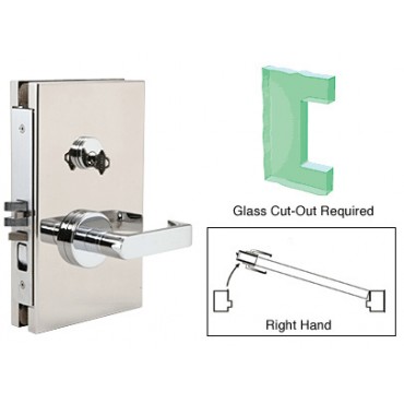 L6X10ROPS Polished Stainless Office 6" x 10" RH Center Lock with Deadlatch L6X10ROPS Polished Stainless Office 6" x 10" RH Center Lock with Deadlatch