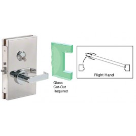 L6X10RSPS Polished Stainless Storeroom 6" x 10" RH Center Lock with Deadlatch