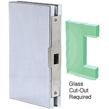 LK6X10BS Brushed Stainless 6" x 10" Center Lock Glass Keeper