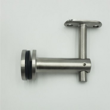 RBGMRADJBS Brushed Stainless Adjustable Glass Mounted Bracket for Round Handrail