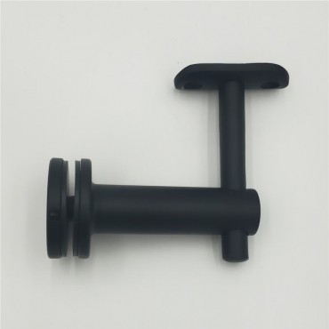 RBGMRADJMBL Matte Black Adjustable Glass Mounted Bracket for Round Handrail