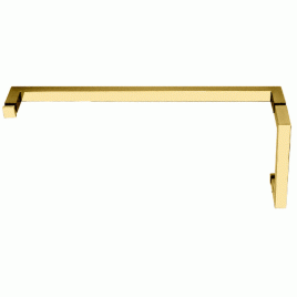 S618BR Brass Combo 6" Square Tubular Pull Handle 18" Towel Bar - SQ6X18BR Series