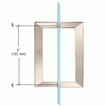 S6PN Polished Nickel 6" Square Back-to-Back Pull Handle - SQ6X6PN Series
