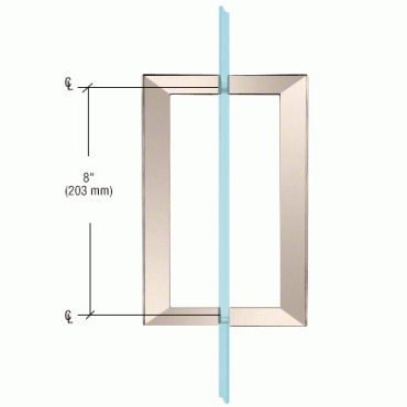 S8PN Polished Nickel 8" Square Back-to-Back Pull Handle - SQ8X8PN Series