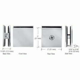 SC4BN Brushed Nickel Square Style Hole-in-Glass Fixed Panel U-Clamp - SCU4BN CSU4BN Type