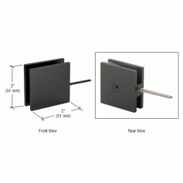 SGC186MBL Matte Black Square Wall Mount Movable Transom Clamp