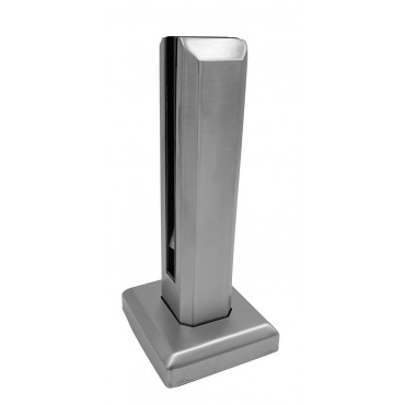 SPSQNH10-BS Brushed Stainless No Hole 10" Square Surface Mount Frameless Windscreen Clamp Spigot FWCS22BS