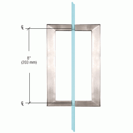 S8BN Brushed Nickel 8" Square Back-to-Back Pull Handle - SQ8X8BN Series