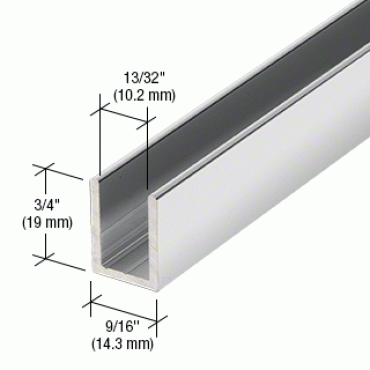 CRL-SDCD38BA Brite Anodized 3/8" Fixed Panel Shower Door Deep U-Channel 95"