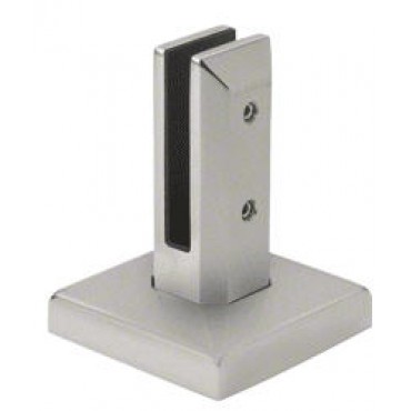 SPIGSQR Brushed Stainless Adjustable Square Surface Mount Frameless Windscreen Clamp Spigot FWCS22BS